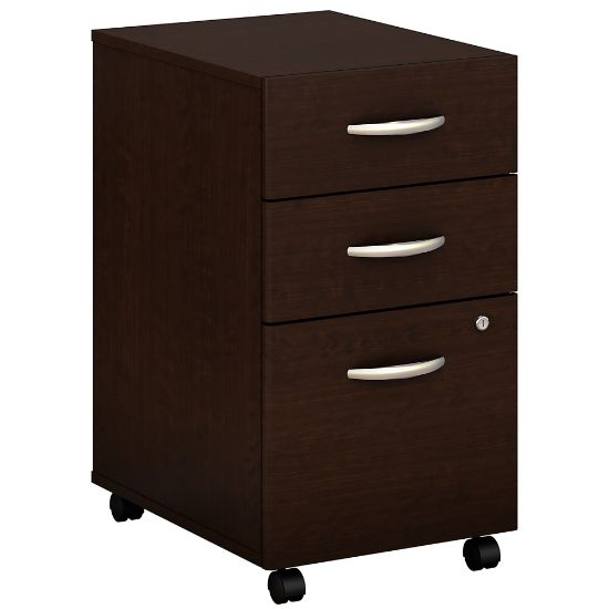 Picture of Bush Business Furniture Components 21inD Vertical 3-Drawer Mobile File Cabinet, Mocha Cherry, Standard Delivery - Partially Assembled