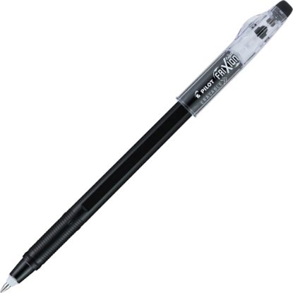 Picture of Pilot FriXion Ball ColorSticks Erasable Ballpoint Pens, Pack of 12, Medium Point, 0.7 mm, Black Barrel, Black Ink