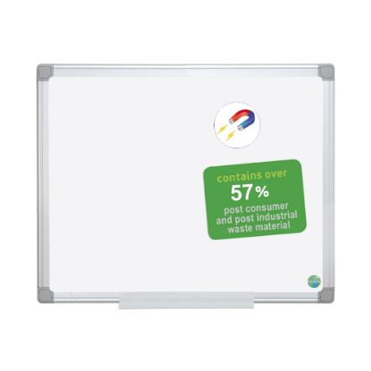 Picture of MasterVision Earth Platinum Pure White Magnetic Dry-Erase Whiteboard, 48in x 72, Aluminum Frame With White Finish