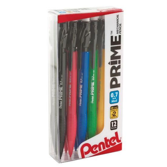 Picture of Prime Mechanical Pencils, 0.7 mm, Medium Point, Assorted Barrel Colors, Pack Of 12