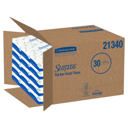 Picture of Surpass 2-Ply Facial Tissue, Unscented, 100 Tissues Per Box, Case of 30 Boxes