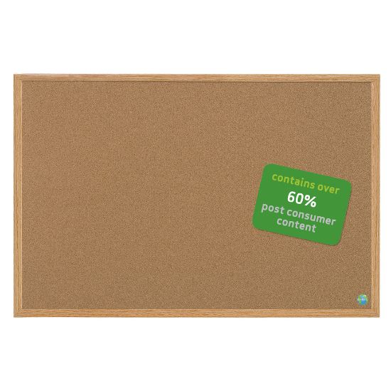 Picture of MasterVision Earth Cork Board, 36in x 48in, 60% Recycled, Wood Frame