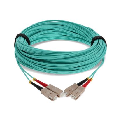 Picture of AddOn 20m SC OM3 Aqua Patch Cable - Patch cable - SC/UPC multi-mode (M) to SC/UPC multi-mode (M) - 20 m - fiber optic - duplex - 50 / 125 micron - OM3 - halogen-free - aqua