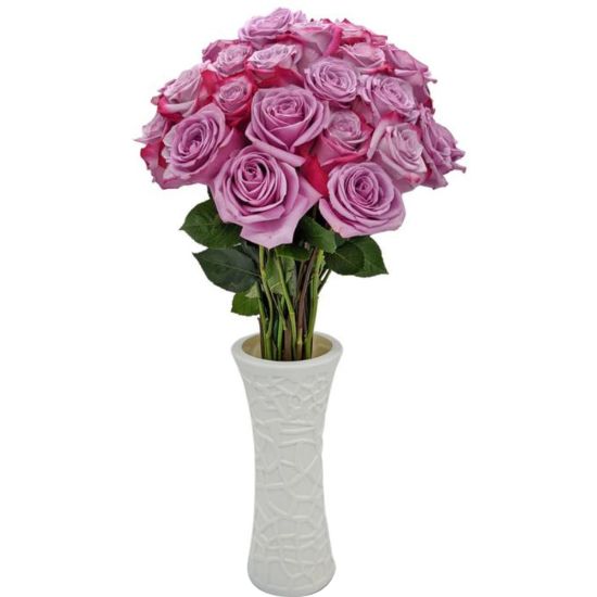 Picture of Rose Farmers Bi-Color Long Stem Roses, Purple/Magenta, Box Of 12 Roses