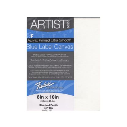 Picture of Fredrix Blue Label Ultra-Smooth Pre-Stretched Artist Canvases, 8in x 10in x 11/16in, Pack Of 2