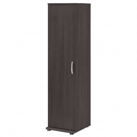 Picture of Bush Business Furniture Universal Tall Narrow Storage Cabinet With Door And Shelves, Storm Gray, Standard Delivery