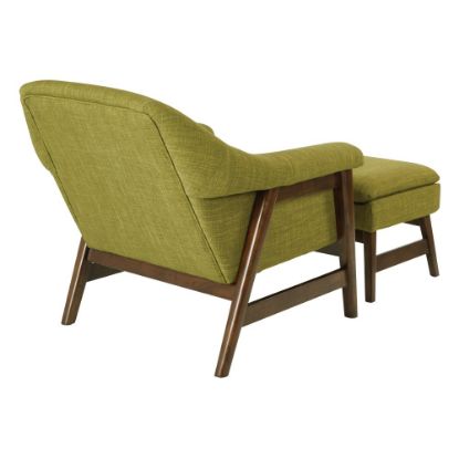 Picture of Ave Six Flynton Chair And Ottoman, Green/Medium Espresso