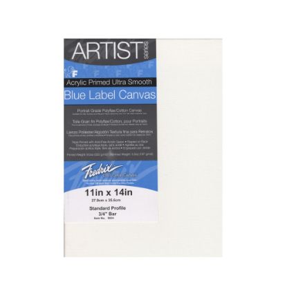 Picture of Fredrix Blue Label Ultra-Smooth Pre-Stretched Artist Canvases, 11in x 14in x 11/16in, Pack Of 2