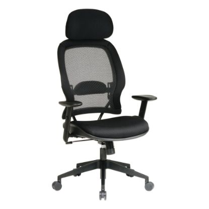 Picture of Office Star Professional Air Grid Mesh High-Back Office Chair With Headrest, Black