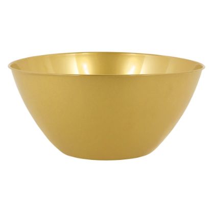 Picture of Amscan 2-Quart Plastic Bowls, 3-3/4in x 8-1/2in, Gold, Set Of 8 Bowls