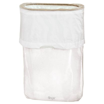 Picture of Amscan Pop-Up Plastic Trash Fling Bins, 13 Gallons, Frosty White, Pack Of 3 Bins