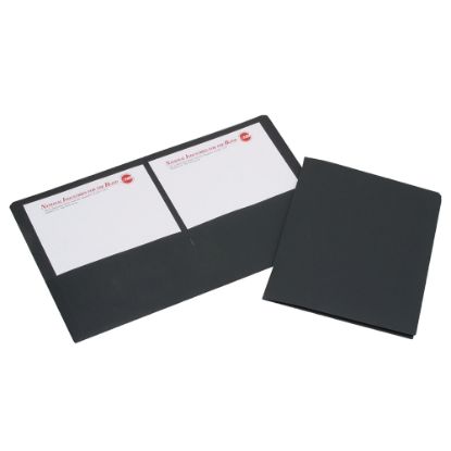 Picture of SKILCRAFT Twin Pocket Portfolios, 30% Recycled, Black, Box Of 25 (AbilityOne 7510-01-555-2905)