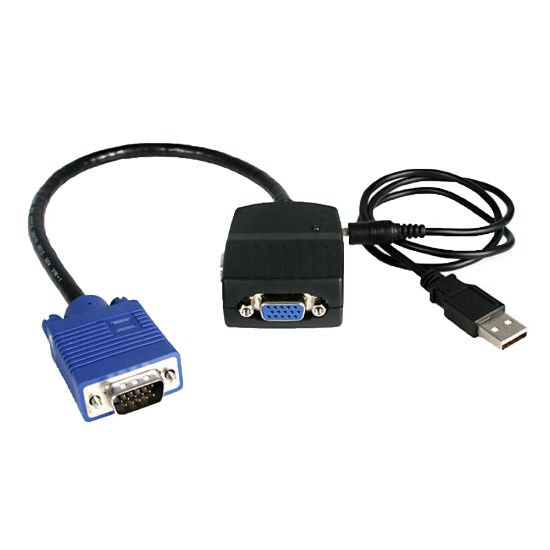 Picture of StarTech.com 2 Port VGA Video Splitter - USB Powered - Compact USB-powered VGA splitter allows you to split a video source to two separate displays