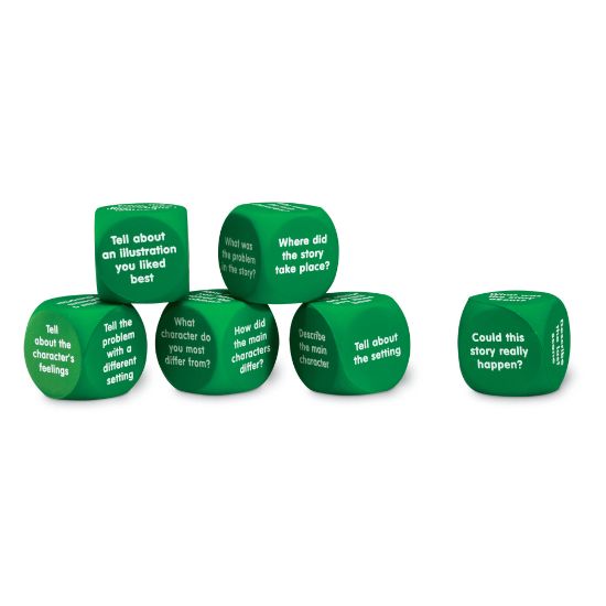 Picture of Learning Resources Retell A Story Cubes, Language, Green, Pack Of 6 Cubes