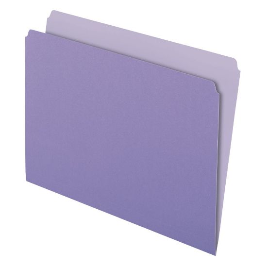 Picture of Pendaflex Straight-Cut Color File Folders, Letter Size, Lavender, Box Of 100