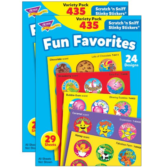 Picture of Trend Stinky Stickers, Fun Favorites, 435 Stickers Per Pack, Set Of 2 Packs