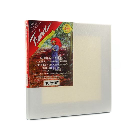 Picture of Fredrix Red Label Stretched Cotton Canvases, 10in x 10in x 11/16in, Pack Of 3