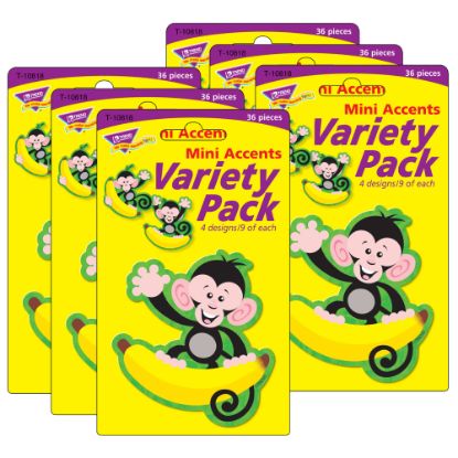 Picture of TREND Mini Accents, 3in, Monkeys And Bananas, 36 Accents Per Pack, Set Of 6 Packs