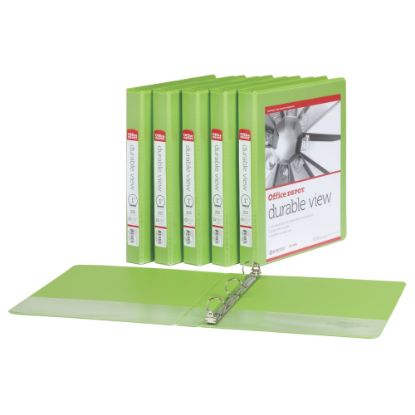 Picture of Office Depot Round Ring Binders, 8-1/2inL x 11inW, 225 Pages, Green, Pack Of 6