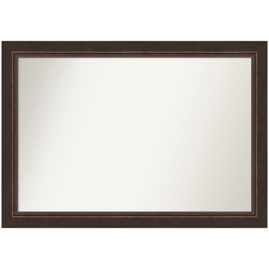 Picture of Amanti Art Non-Beveled Rectangle Framed Bathroom Wall Mirror, 28-1/2in x 40-1/2in, Lara Bronze