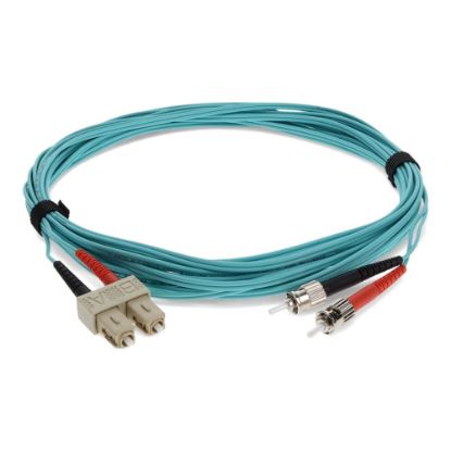 Picture of AddOn 9m SC to ST OM4 Aqua Patch Cable - Patch cable - SC/UPC multi-mode (M) to ST/UPC multi-mode (M) - 9 m - fiber optic - duplex - 50 / 125 micron - OM4 - halogen-free - aqua