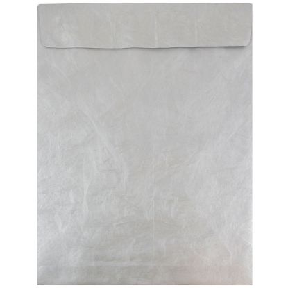 Picture of JAM Paper Tyvek Open-End 11-1/2in x 14-1/2in Envelopes, Self-Adhesive, Silver, Pack Of 25 Envelopes