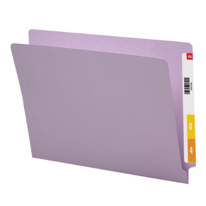 Picture of Smead Color End-Tab Folders, Straight Cut, Letter Size, Lavender, Box Of 100