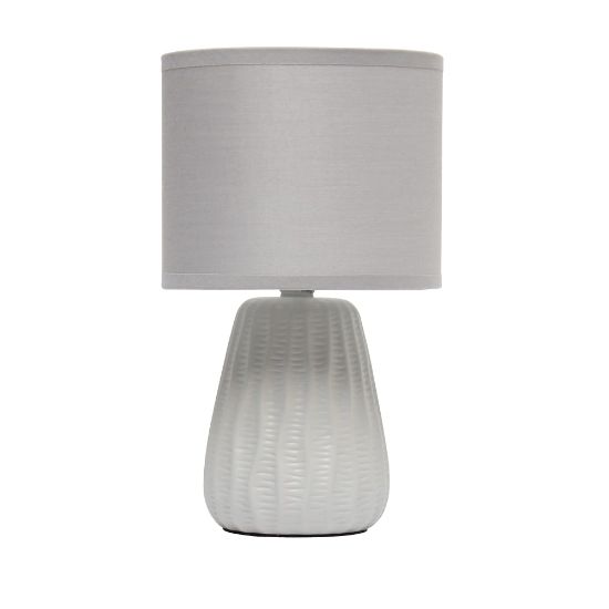 Picture of Simple Designs Mini Texture Pastel Accent Table Lamp, 11-1/16inH, Gray/Gray