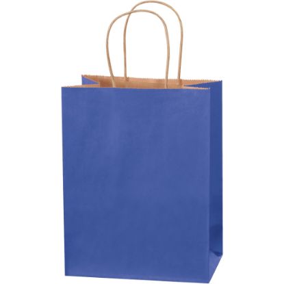 Picture of Partners Brand Tinted Shopping Bags, 10 1/4inH x 8inW x 4 1/2inD, Parade Blue, Case Of 250