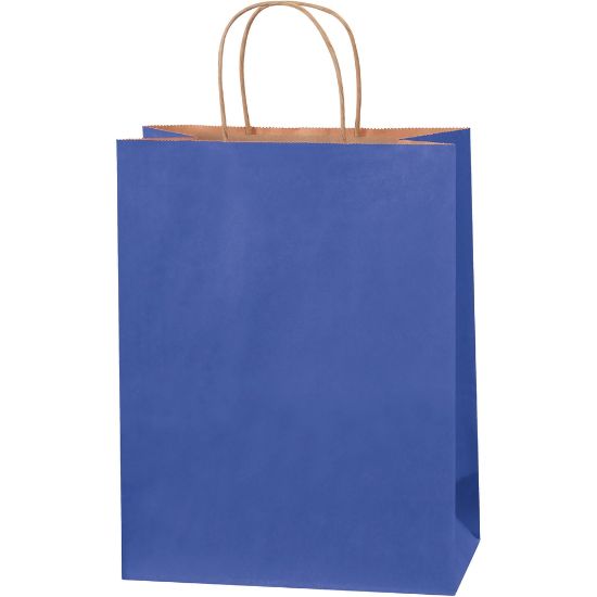 Picture of Partners Brand Tinted Shopping Bags, 13inH x 10inW x 5inD, Parade Blue, 250