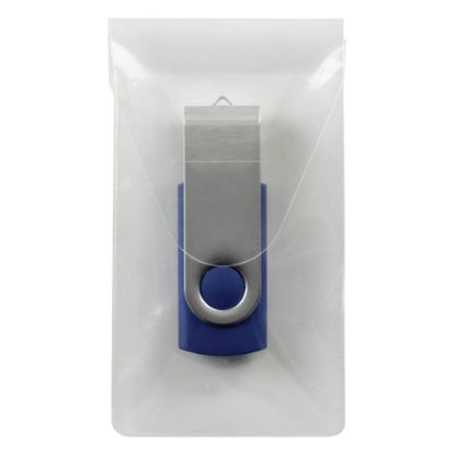 Picture of Smead Self-Adhesive Poly USB Flash Drive Pockets, 2in x 3 9/16in, Clear, Pack Of 6