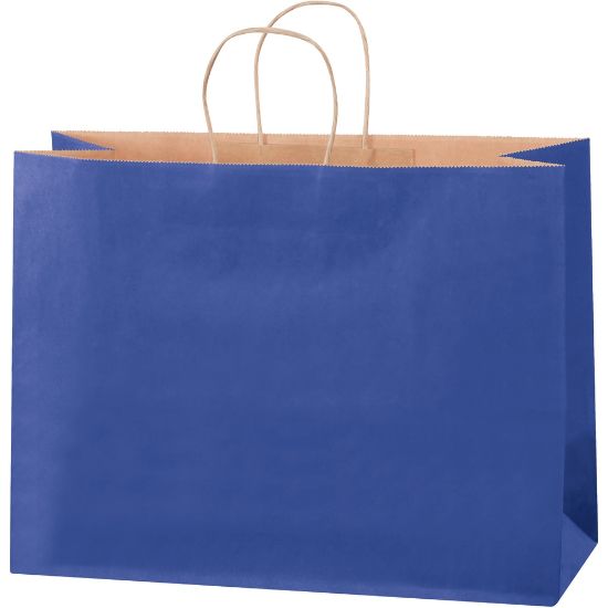 Picture of Partners Brand Tinted Shopping Bags, 12inH x 16inW x 6inD, Parade Blue, Case Of 250