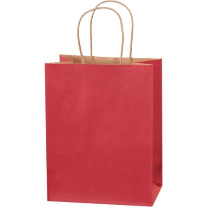 Picture of Partners Brand Tinted Shopping Bags, 10 1/4inH x 8inW x 4 1/2inD, Scarlet, Case Of 250