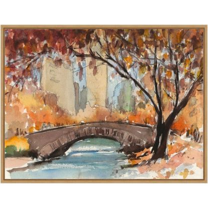 Picture of Amanti Art Autumn in New York Study I by Samuel Dixon Framed Canvas Wall Art Print, 18inH x 24inW, Maple