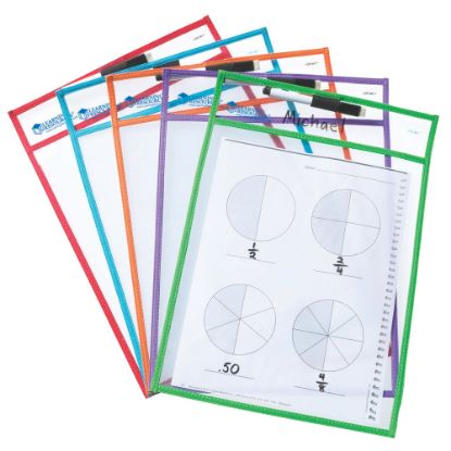 Picture of Learning Resources Magnetic Whiteboard Storage Pockets, 11in x 8in, Blue, Pack Of 2