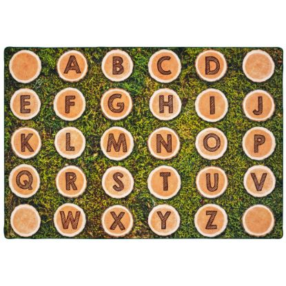 Picture of Carpets for Kids Pixel Perfect Collection Alphabet Tree Rounds Seating Rug, 6ft x 9ft, Brown