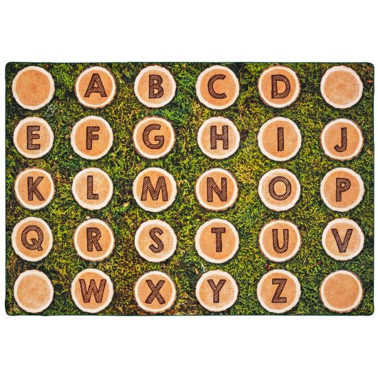 Picture of Carpets for Kids Pixel Perfect Collection Alphabet Tree Rounds Seating Rug, 6ft x 9ft, Brown