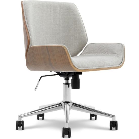 Picture of Elle Decor Ophelia Bentwood Fabric Mid-Back Task Chair, Gray/Chrome