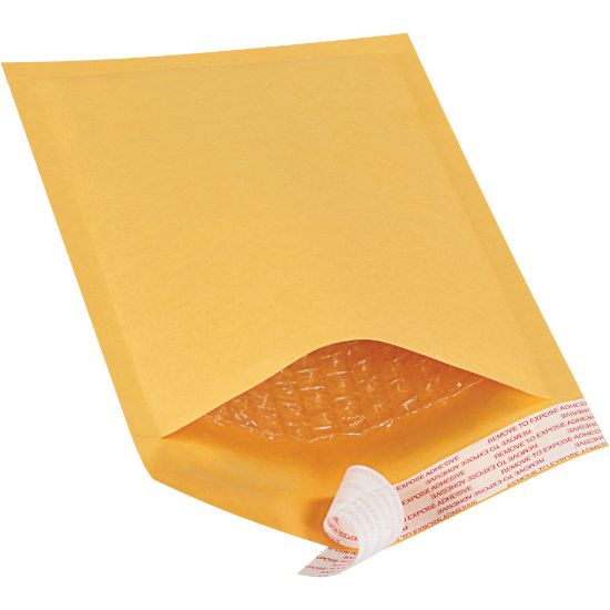 Picture of Partners Brand Kraft Self-Seal Bubble Mailers, #00, 5in x 10in, Pack Of 180