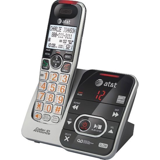 Picture of AT&T CRL32102 DECT 6.0 Expandable Cordless Phone with Answering System and Caller ID/Call Waiting, Silver/Black, 1 Handset - 1 x Phone Line