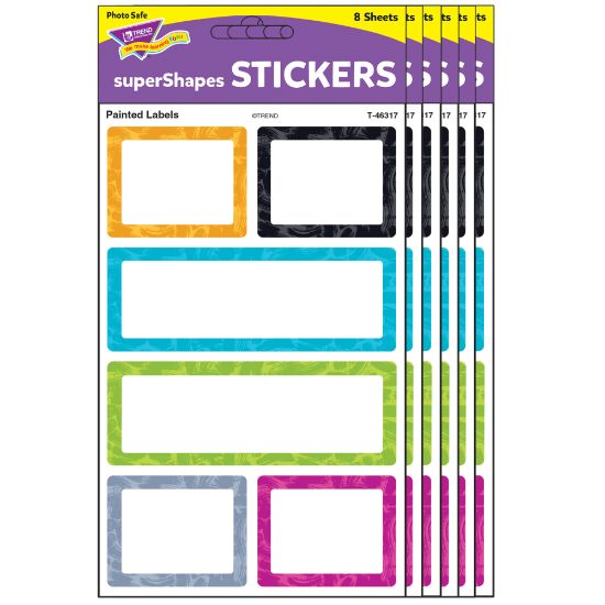 Picture of Trend superShapes Stickers, Color Harmony Painted Labels, 24 Stickers Per Pack, Set Of 6 Packs