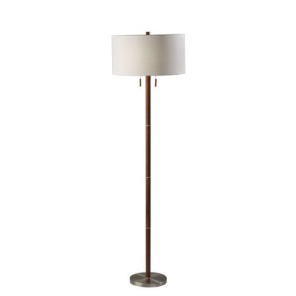 Picture of Adesso Madeline Floor Lamp, 66-1/4inH, White Shade/Brushed Silver Base