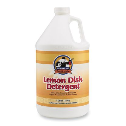 Picture of Genuine Joe Lemon Scent Dishwashing Detergent, 128 Oz Bottle