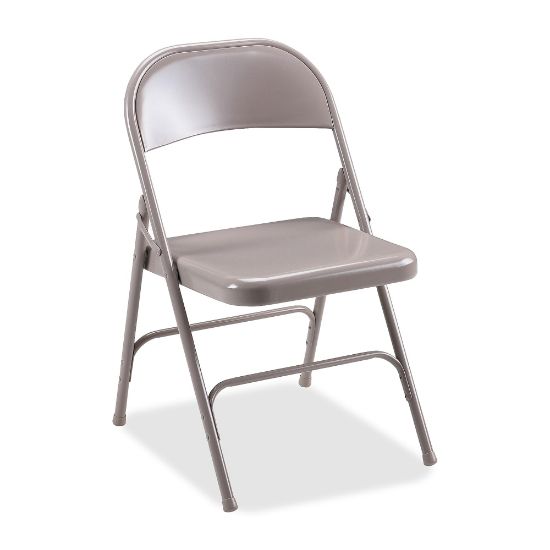 Picture of Lorell U-Brace Steel Folding Chairs, Beige, Pack Of 4