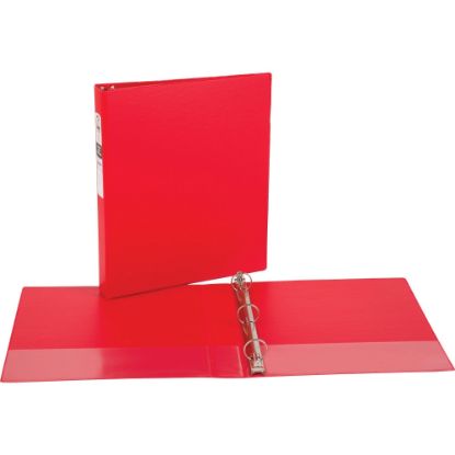 Picture of Avery Economy 3-Ring Binder, 1in Round Rings, 54% Recycled, Red