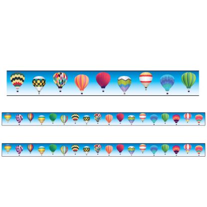 Picture of Charles Leonard Rectangle Cut Borders/Trims, Hot Air Balloon, 24' Per Pack, Set Of 2 Packs