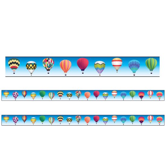 Picture of Charles Leonard Rectangle Cut Borders/Trims, Hot Air Balloon, 24' Per Pack, Set Of 2 Packs