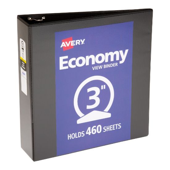 Picture of Avery Economy View 3-Ring Binder, 3in Round Rings, Black