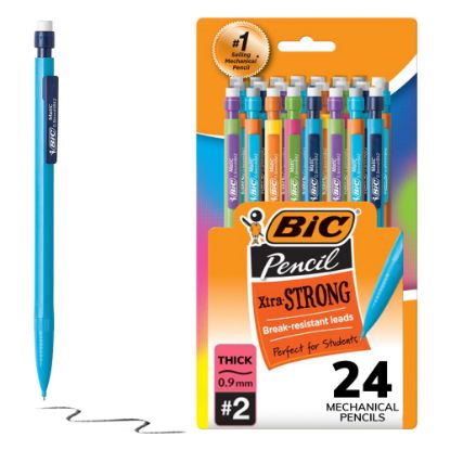 Picture of BIC Mechanical Pencils, Xtra Strong, 0.9 mm, Assorted Barrel Colors, Pack Of 24 Pencils