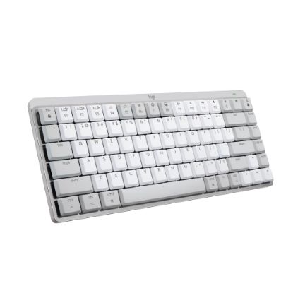 Picture of Logitech MX Mechanical Mini for Mac Wireless Illuminated Performance Keyboard - Low-Profile Performance Switches - Tactile Quiet Keys - Backlit, Bluetooth - USB-C - Apple, iPad - Pale Grey